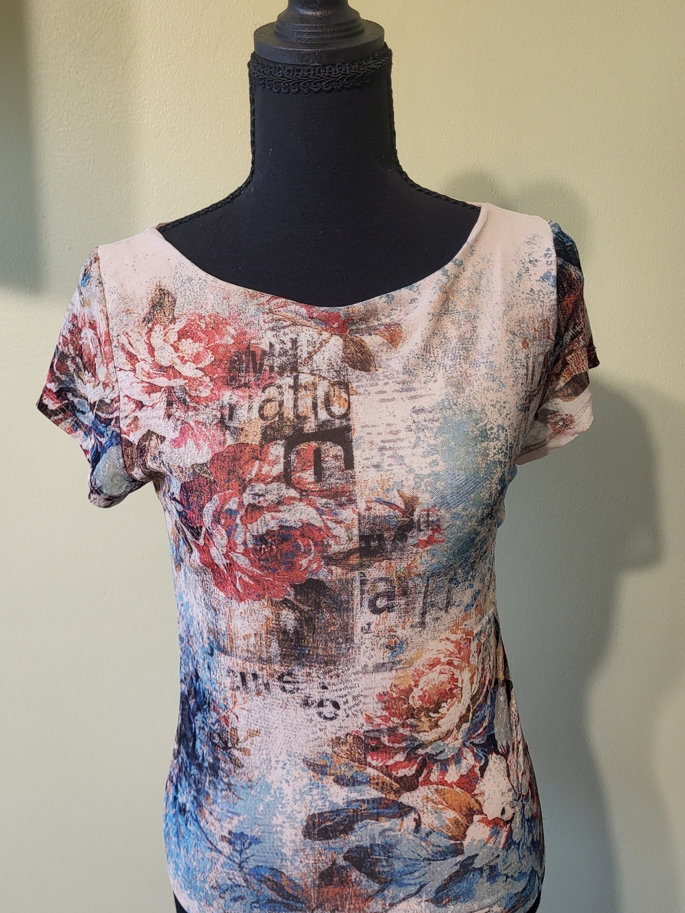 Y2K Floral Graphic Top Short Sleeve  in Multi-Color By Sweet Lilac.